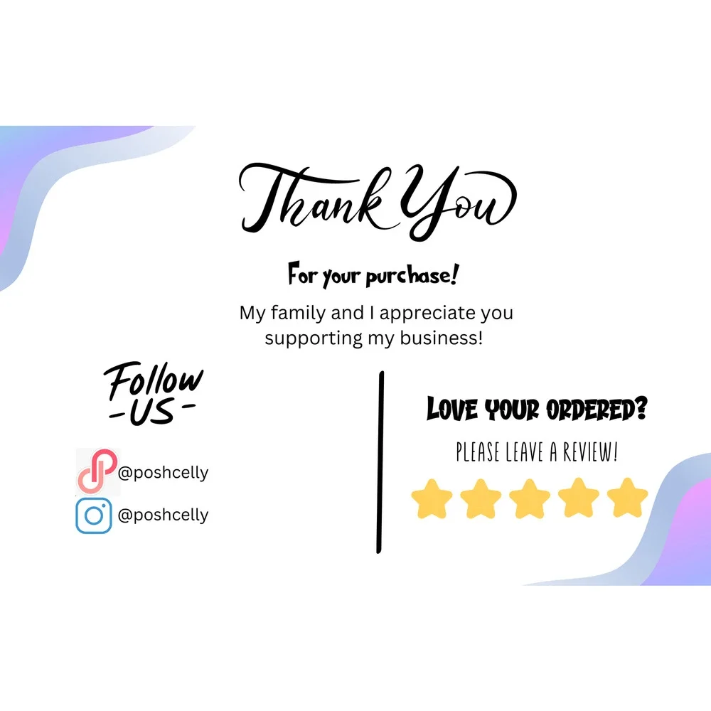 Custom Made Thank You Cards 50 Count